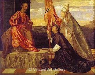 Pope Alexander VI Presenting Jacopo Pesaro to Saint Peter by Tiziano  Vecellio