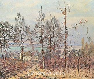 Village at Forest edge by Alfred  Sisley