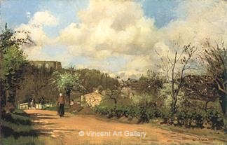 Spring in Louveciennes by Camille  Pissarro