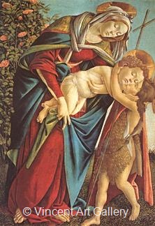 Madonna and Child and the young St.John the Baptist by Sandro  Botticelli