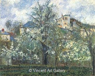 The Garden at Pontoise by Camille  Pissarro