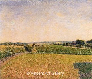 Railroad to Dieppe by Camille  Pissarro