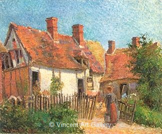Old House at Eragny by Camille  Pissarro